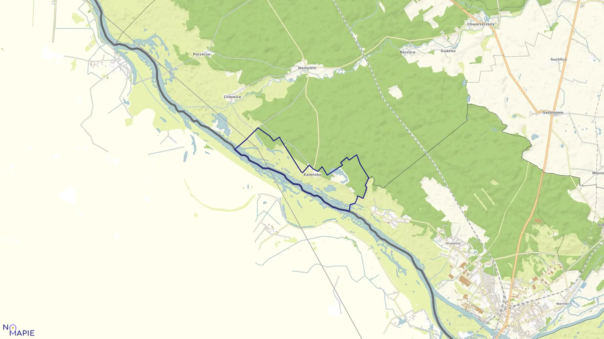 Mapa obrębu KALEŃSKO w gminie Boleszkowice